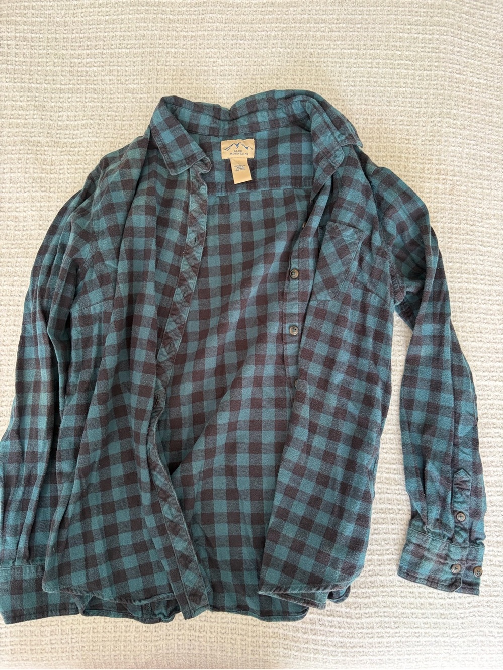 Women's Teal and Black Plaid Button-Down Shirt